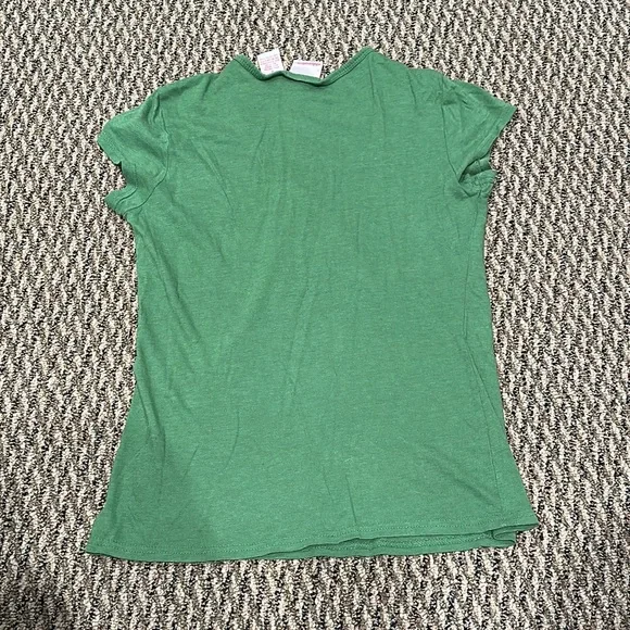 Xhilaration women’s green v neck ruched short sleeve - Picture 4 of 4